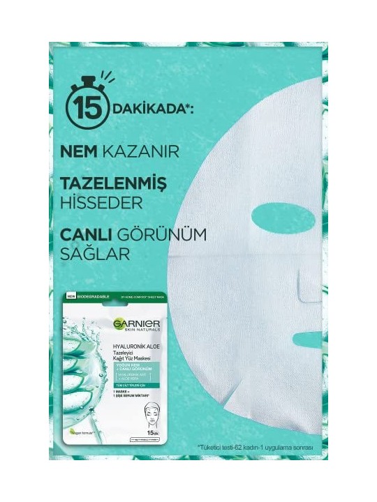 Maschera viso GARNIER Hyaluronic Aloe Serum Tissue Mask 28g