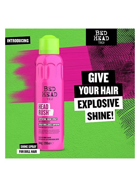 Tigi Spray per la lucentezza dei capelli Bed Head Headrush Superfine Shine Spray 200ml donna Tigi www.essenzetotalstyle.com 