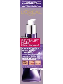 LOREAL Revitalift Filler crema contorno occhi per tutto il viso con acido ialuronico 30ml