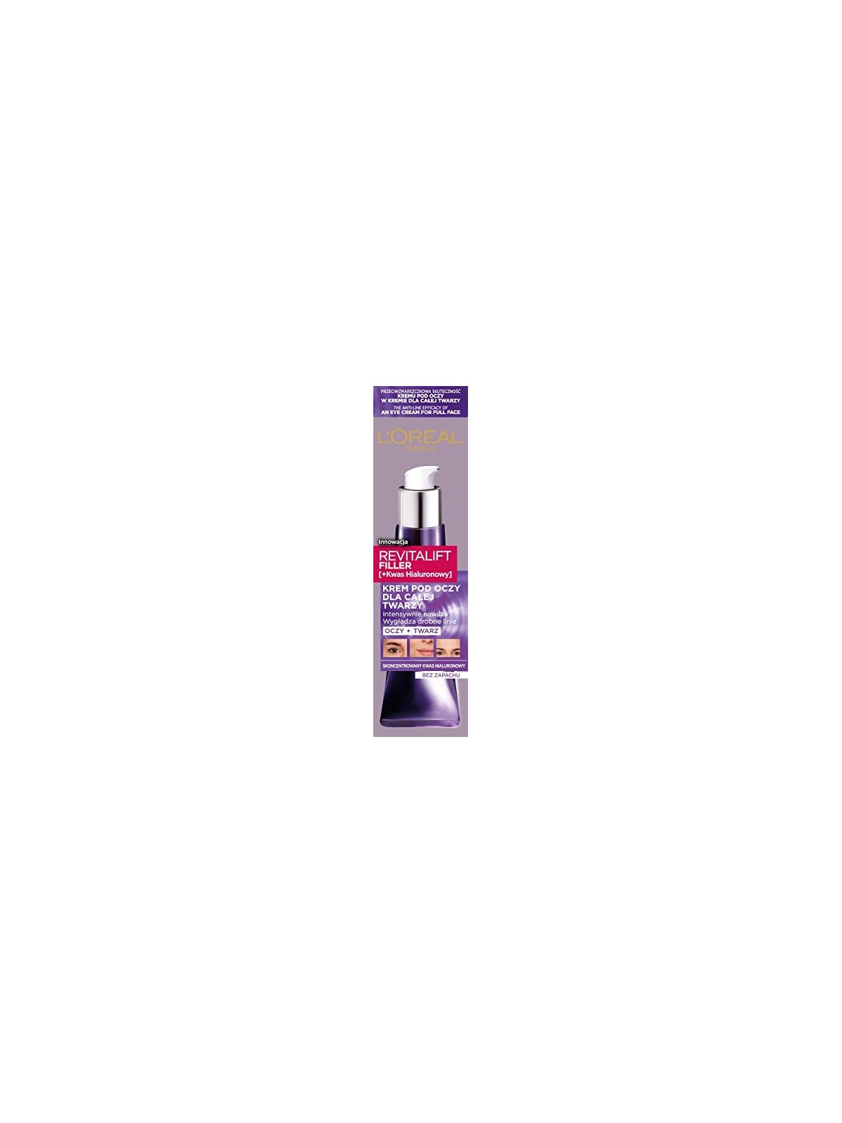 LOREAL Revitalift Filler crema contorno occhi per tutto il viso con acido ialuronico 30ml