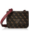 Guess Borsa a Tracolla Noelle in Pelle con Logo 4G Marrone Donna