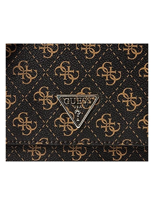 Guess Borsa a Tracolla Noelle in Pelle con Logo 4G Marrone Donna