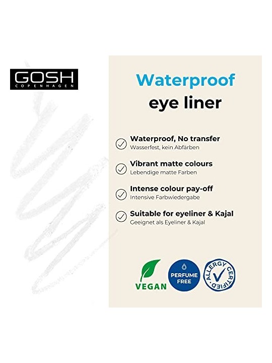 Gosh Matte Eyeliner donna 1,2g 001 Dover White
