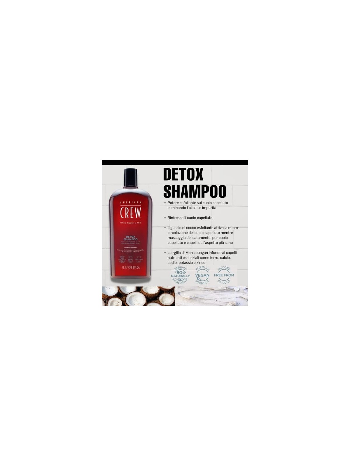 American Crew Shampoo Detox per Uomo Shampoo Detox - Volume: 1000ml uomo American Crew www.essenzetotalstyle.com 