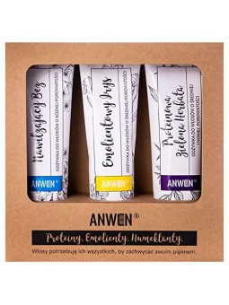 ANWEN SET Balsami per capelli a porositï¿½ï¿½ media Protein Orchid 100ml  Emolliente Irys 100ml  Moisturizing Bez 100ml