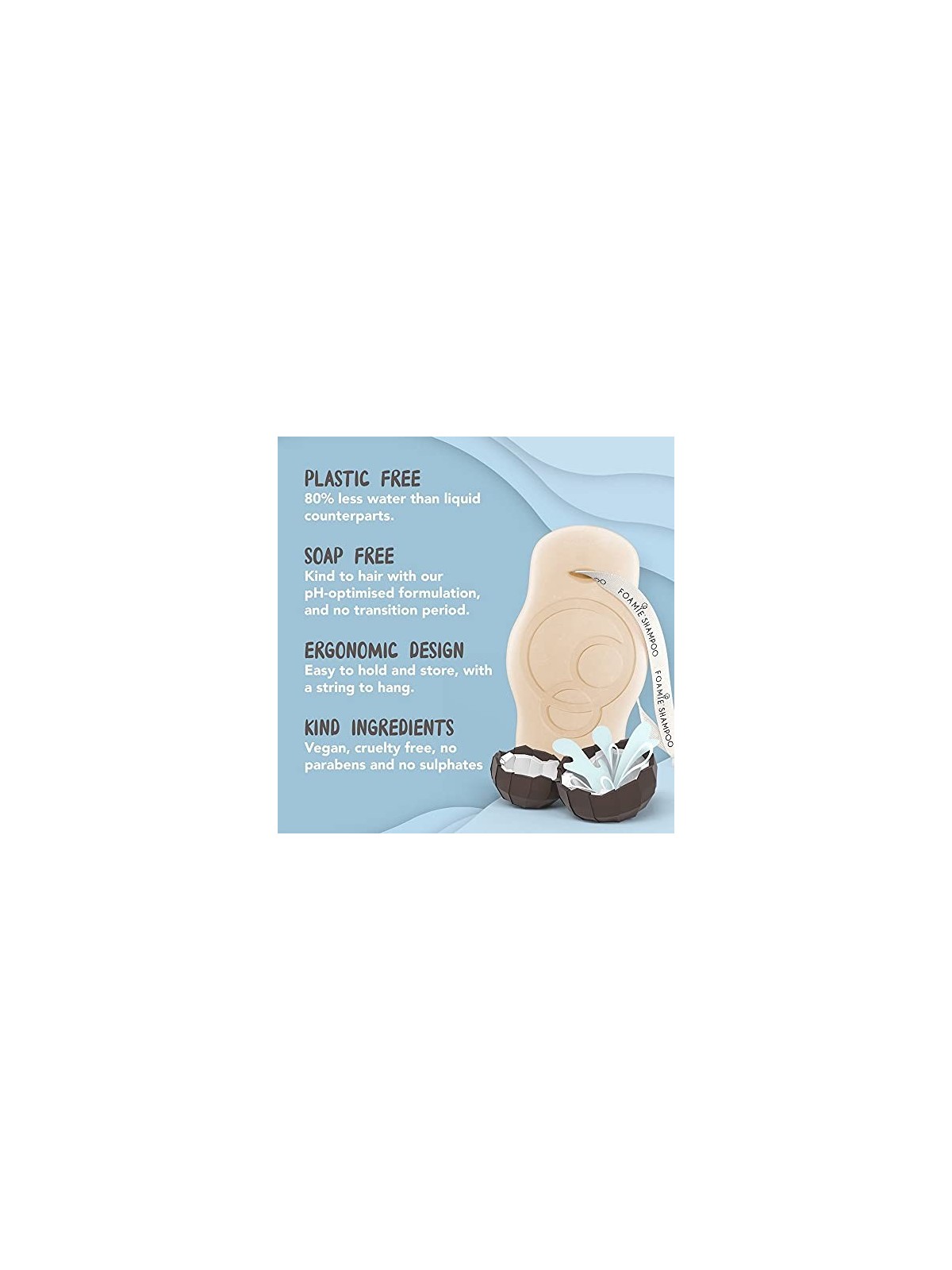Foamie Shampoo solido con olio di cocco capelli normali Shampoo solido donna 800g
