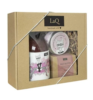LAQ SET Kocica gel doccia 500ml mousse detergente viso 100ml burro viso 50ml