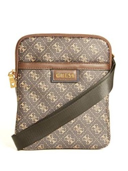 Guess Vezzola Borsa a Tracolla in Pelle Sintetica Marrone Uomo