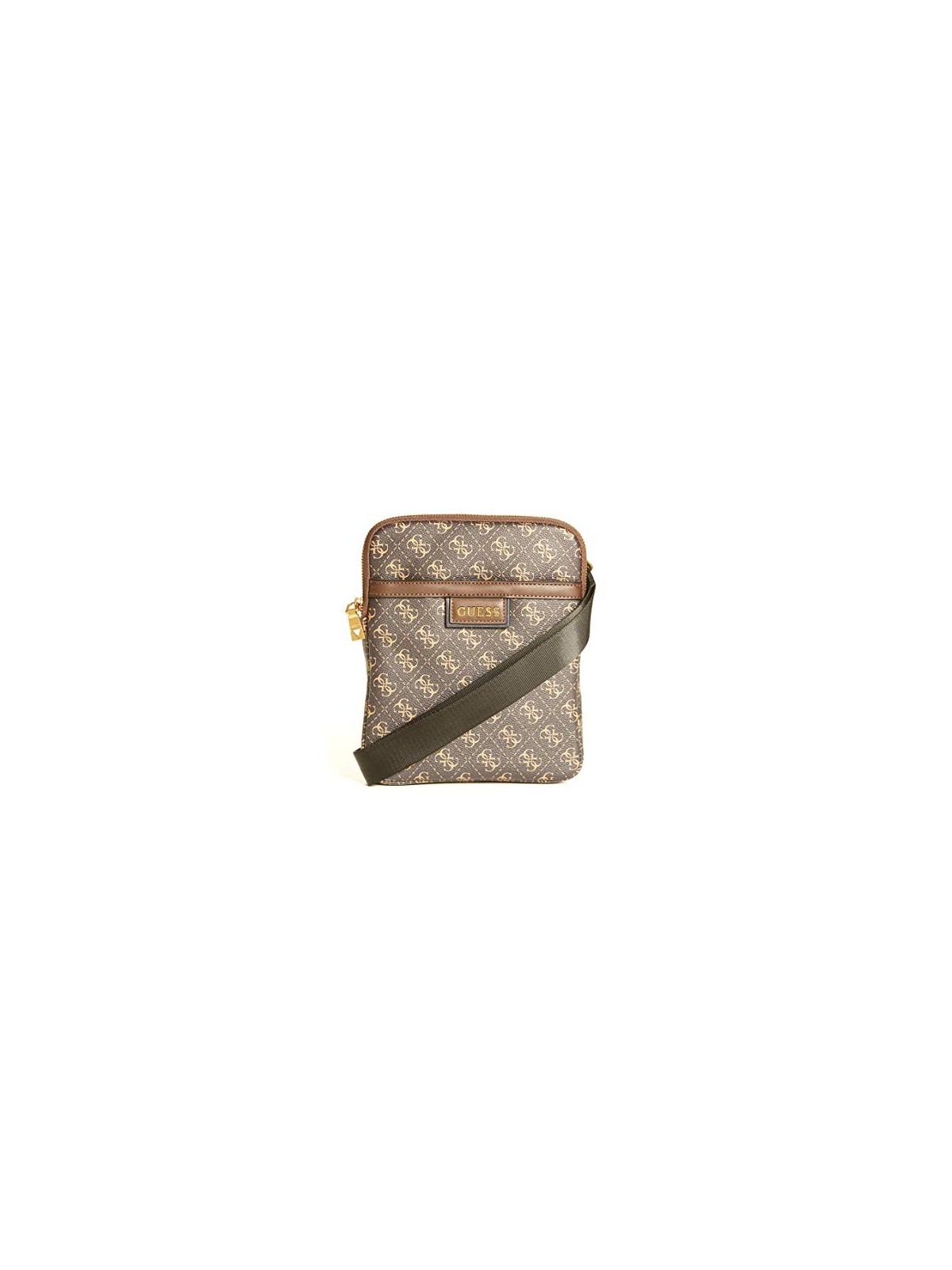 Guess Vezzola Borsa a Tracolla in Pelle Sintetica Marrone Uomo