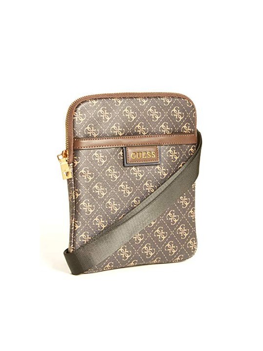 Guess Vezzola Borsa a Tracolla in Pelle Sintetica Marrone Uomo