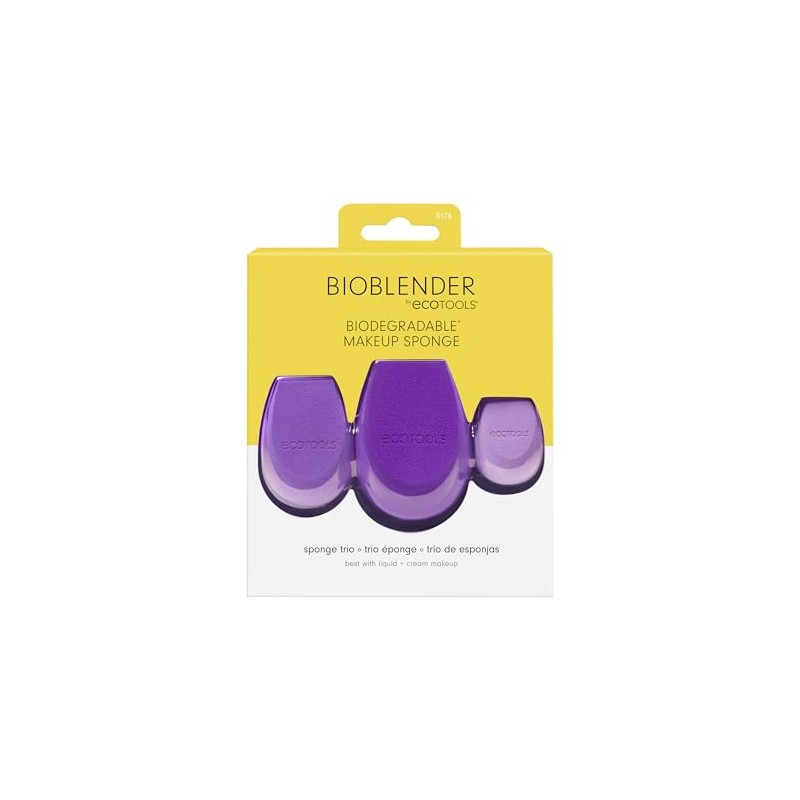 Ecotools Bioblender Spugna per Trucco x3 pezzi Viola