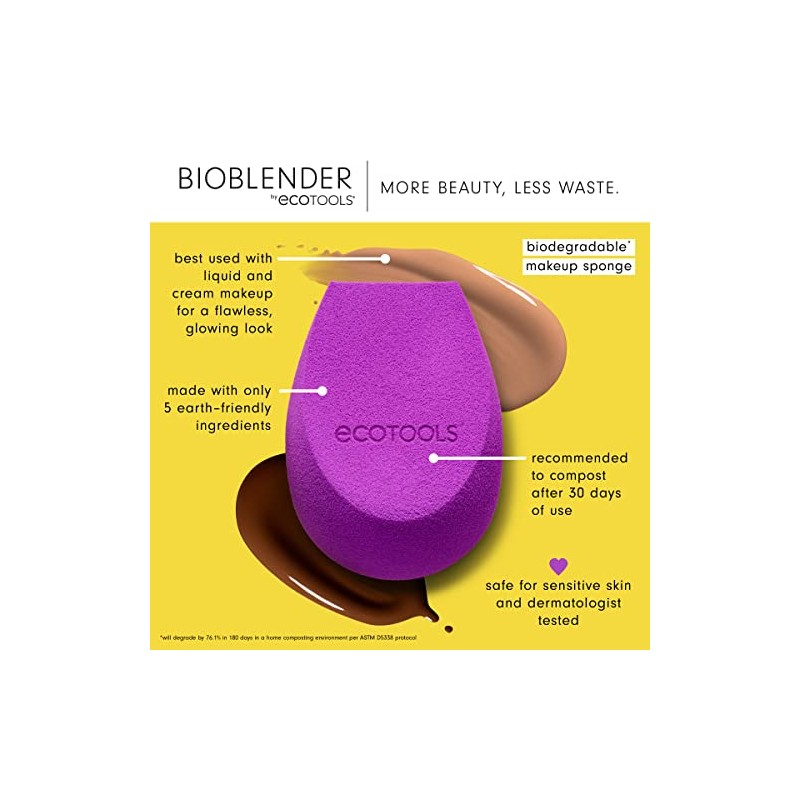 Ecotools Bioblender Spugna per Trucco x3 pezzi Viola