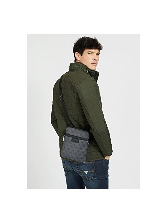 Guess Vezzola Borsa Tracolla in Pelle Sintetica Nera uomo