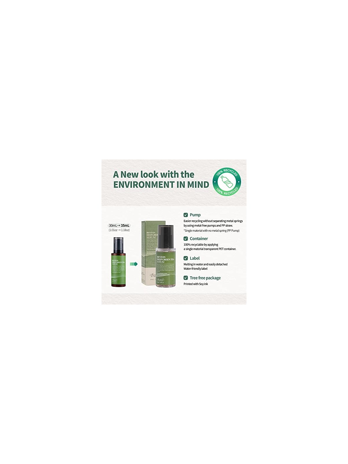 Siero Benton Deep Green Tea 30ml per donna