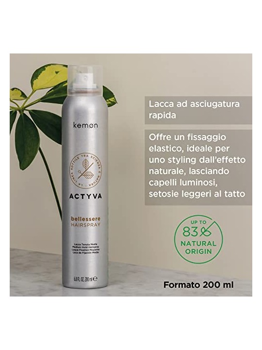 Kemon Actyva Bellessere Hairspray lacca per capelli per una fissazione media 200ml donna Kemon www.essenzetotalstyle.com 