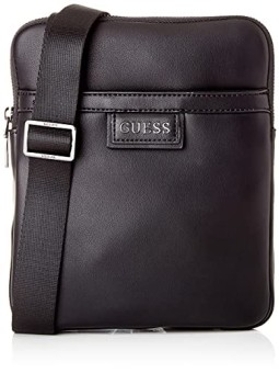 Guess Torba Borsa Tracolla in Poliuretano Nera 19 x 23 x 2 cm uomo