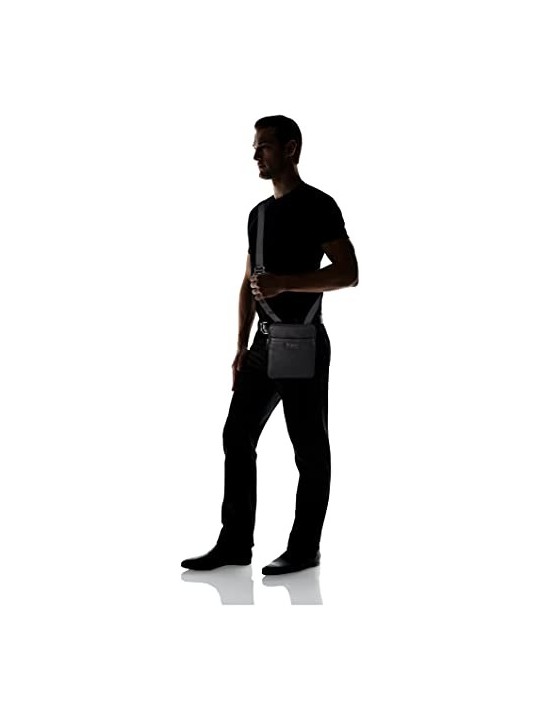 Guess Torba Borsa Tracolla in Poliuretano Nera 19 x 23 x 2 cm uomo