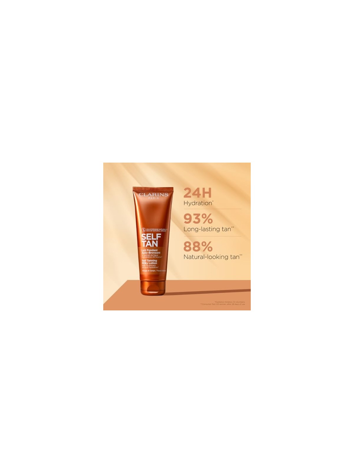 Clarins Self Tan Self Tanning Milky Lotion donna 125ml Face & Body, 24-hour Hydration Clarins www.essenzetotalstyle.com 