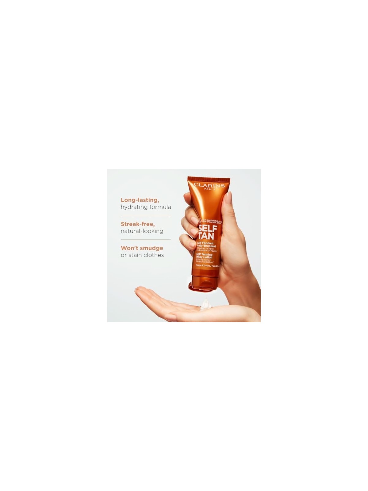 Clarins Self Tan Self Tanning Milky Lotion donna 125ml Face & Body, 24-hour Hydration Clarins www.essenzetotalstyle.com 