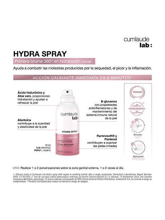 Cumlaude Lab HYDRA SPRAY Emulsione Esterna Idratante 75ml donna