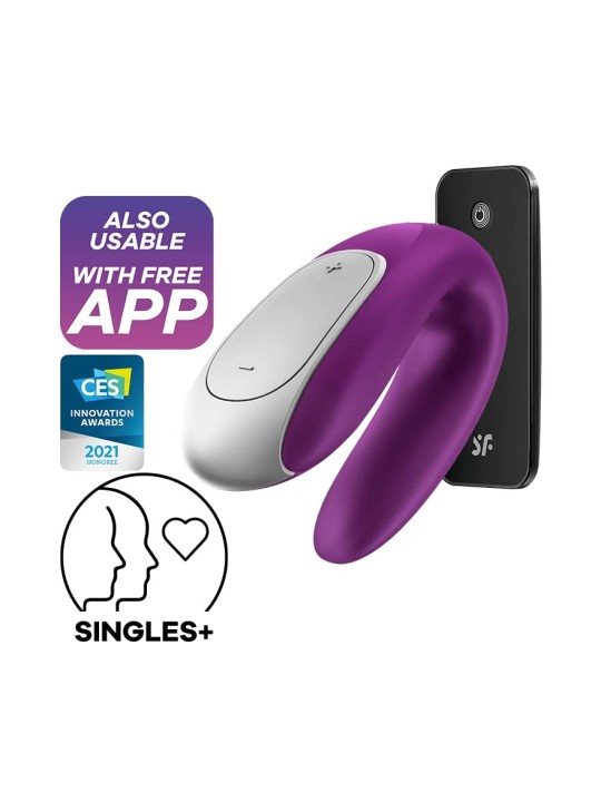 Satisfyer Double Fun Vibratore per coppie viola Bluetooth