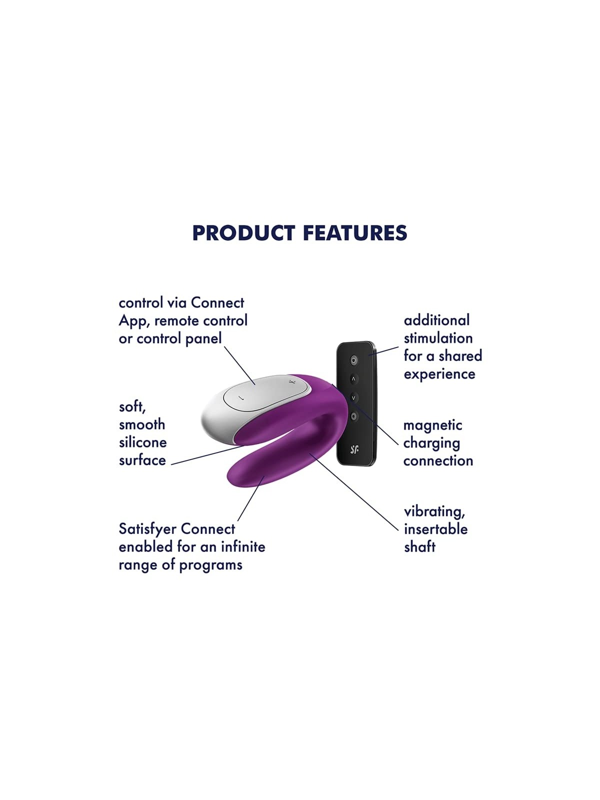 Satisfyer Double Fun Vibratore per coppie viola Bluetooth