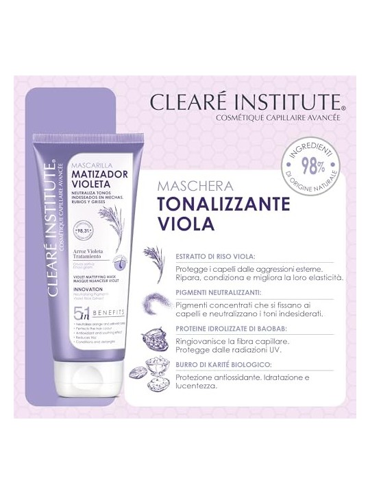 Maschera Clear Institute MATIZADOR viola 200ml donna
