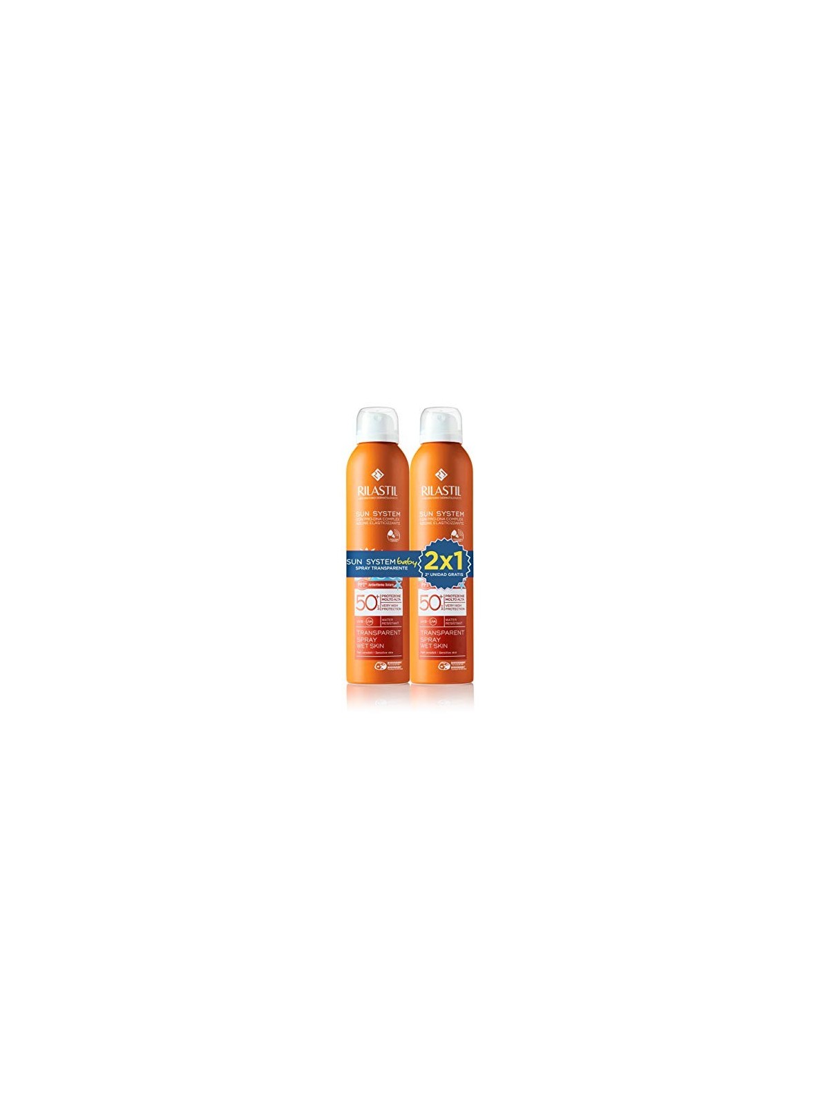 Rilastil SUN SYSTEM 50 BABY SPRAY TRANSPARENTE set 2 units