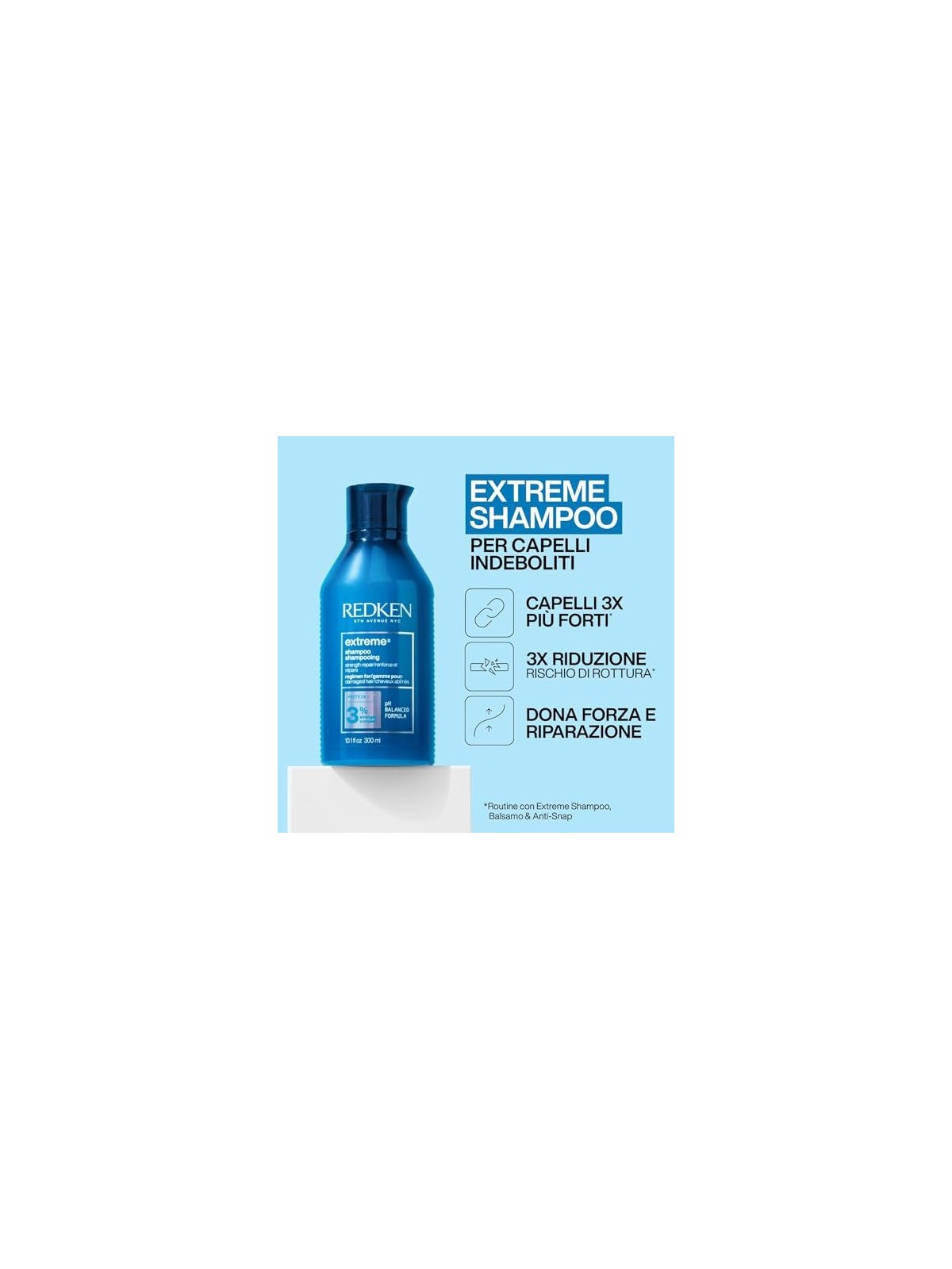 Redken Extreme Shampoo 300ml Rinforza e Ripara Capelli Danneggiati