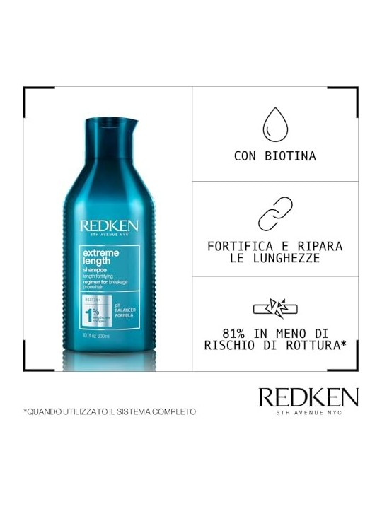 Redken Extreme Length Shampoo donna 300ml