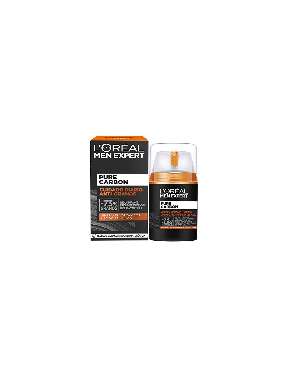 LOrï¿½ï¿½al Paris MEN EXPERT pure charcoal - cura viso quotidiana antibrufoli 50ml uomo