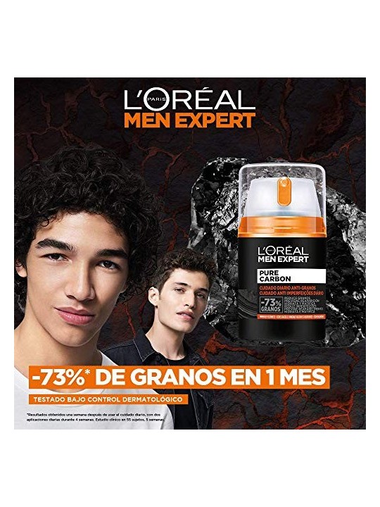 LOrï¿½ï¿½al Paris MEN EXPERT pure charcoal - cura viso quotidiana antibrufoli 50ml uomo