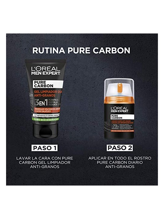 LOrï¿½ï¿½al Paris MEN EXPERT pure charcoal - cura viso quotidiana antibrufoli 50ml uomo