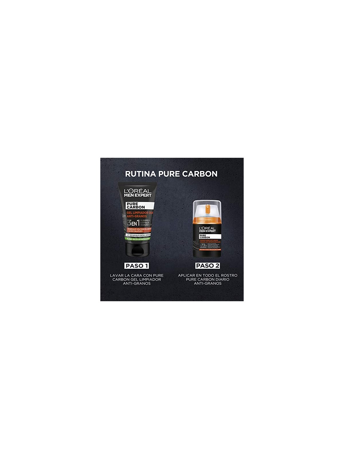 LOrï¿½ï¿½al Paris MEN EXPERT pure charcoal - cura viso quotidiana antibrufoli 50ml uomo