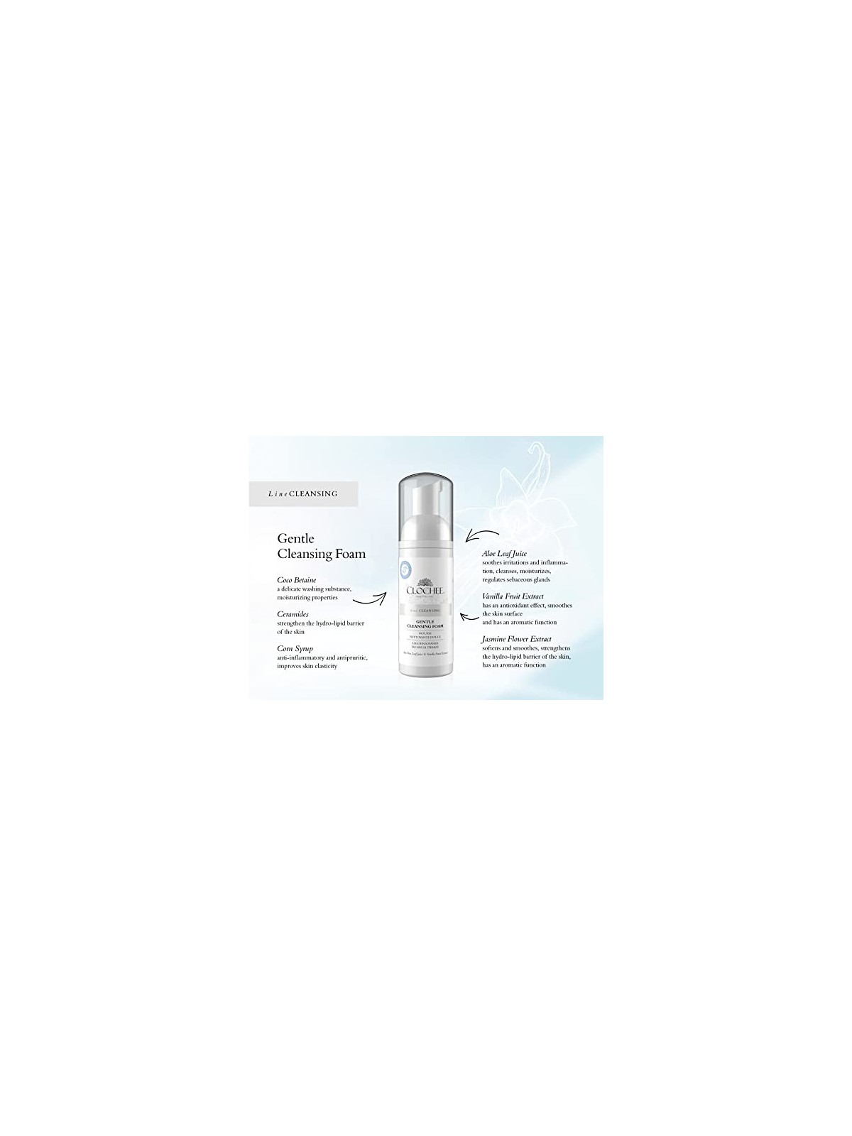 Schiuma detergente viso delicata CLOCHEE 150ml