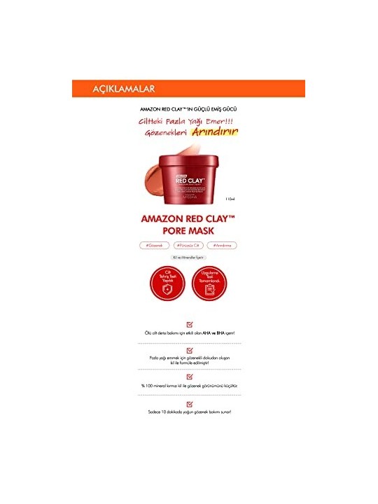 Missha Maschera pori Amazon Red Clay 110ml