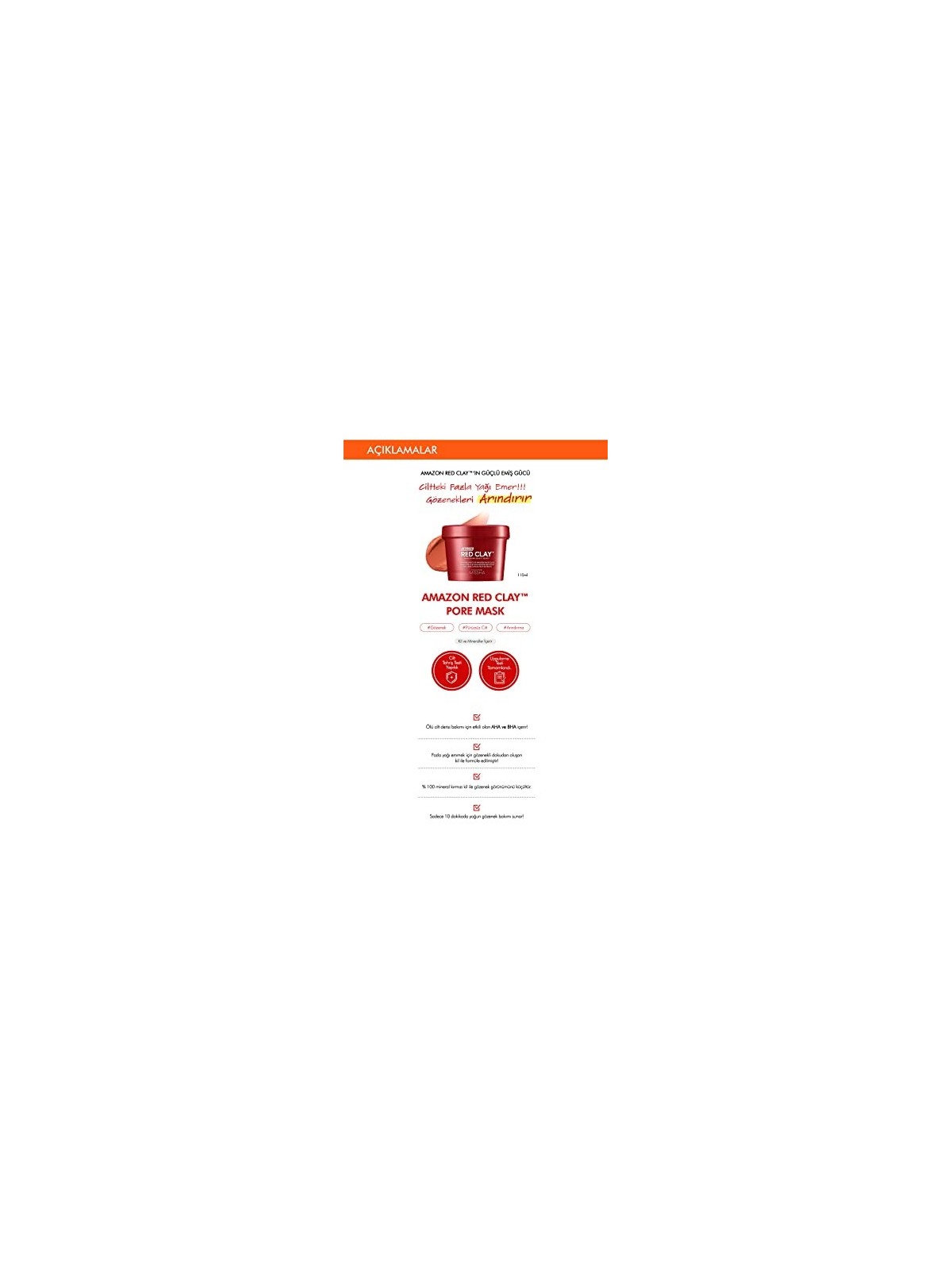 Missha Maschera pori Amazon Red Clay 110ml