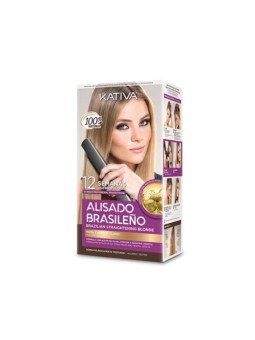 Kativa Brazilian Straightening Blonde Kit set con cheratina per lisciare i capelli 225ml donna Kativa www.essenzetotalstyle.com 