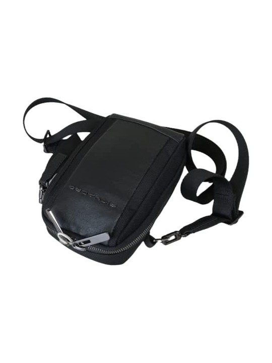 Piquadro Brief 2 Borsa a Tracolla in Tessuto Riciclato Nero CA5485BR2 uomo