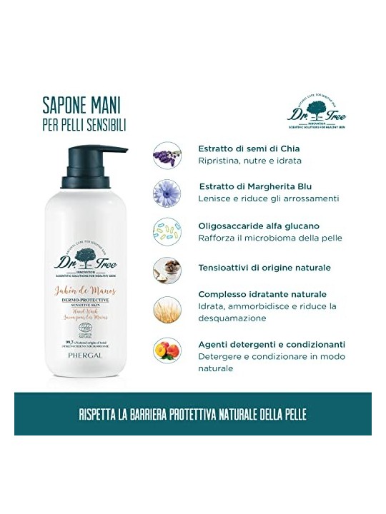 DR TREE SAPONE DERMOPROTECTOR PER LE MANI per pelle sensibile 200ml unisex