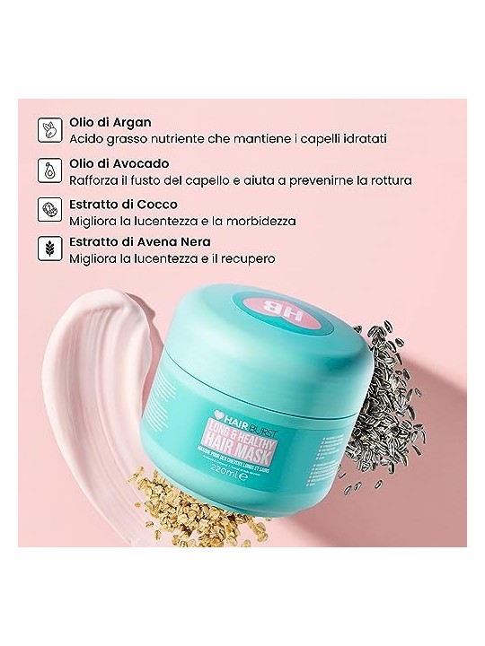 Maschera capelli lunghi e sani per donna. Nutre e rinforza i capelli. 220ml