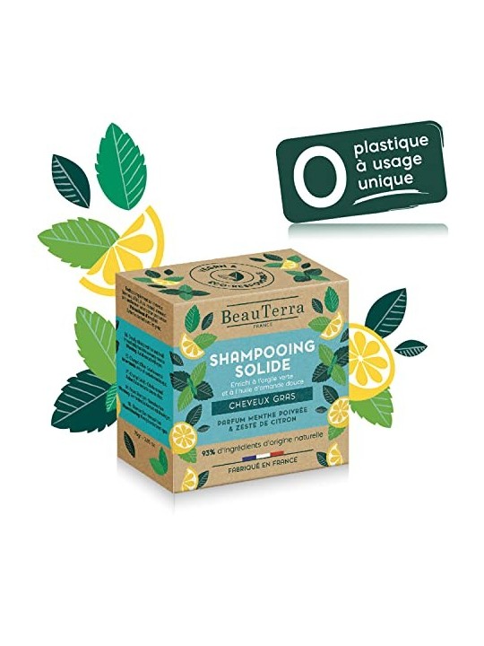Beauterra SOLIDE Shampoo alla menta e scorza di limone 75 gr unisex