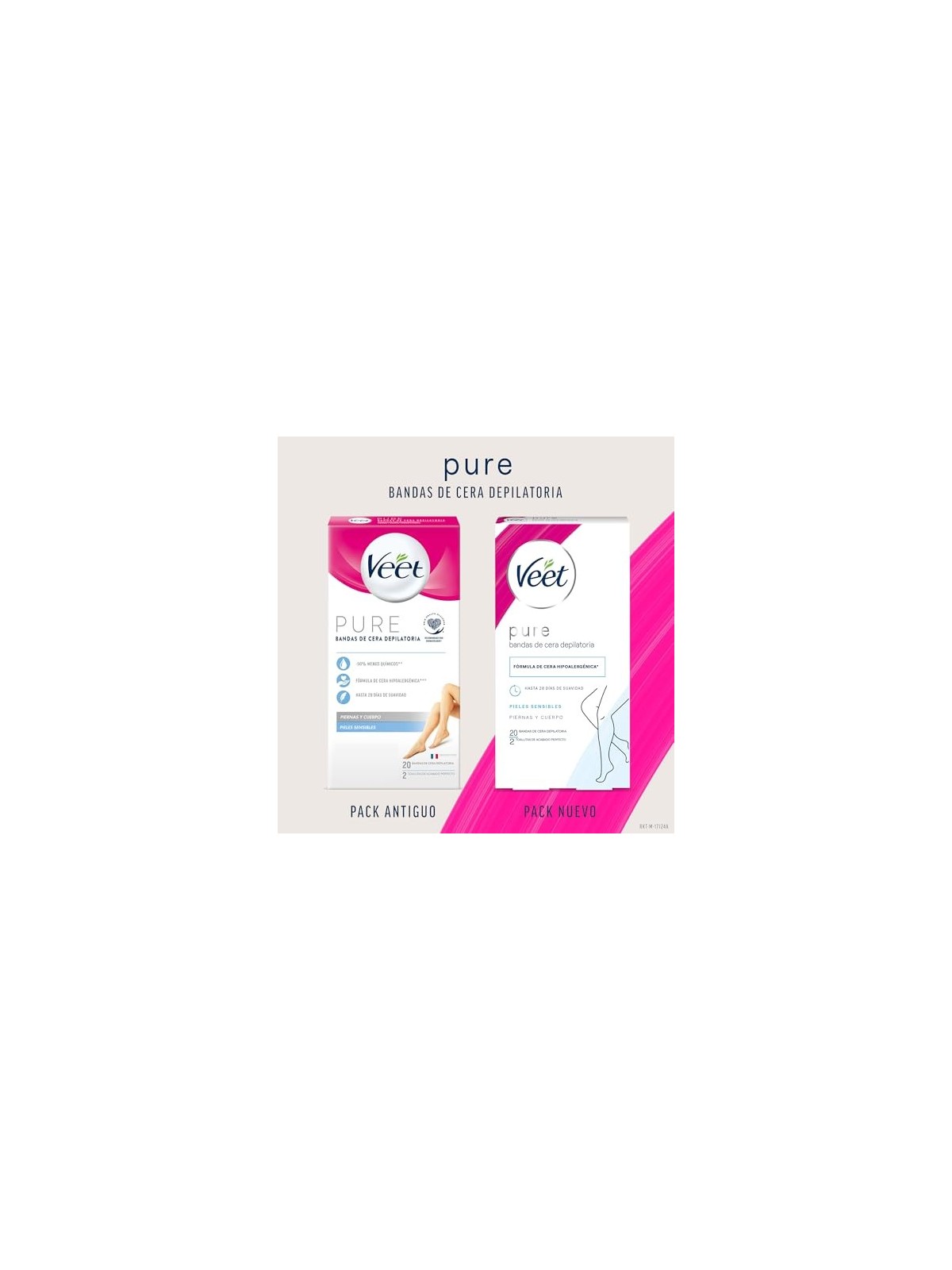 Veet BANDE DI CERA PURE corpo per pelle sensibile 20 unit unisex