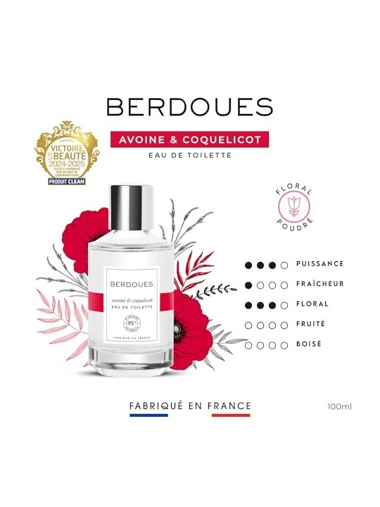 Berdoues AVOINE and COQUELICOT eau de toilette spray 100ml donna