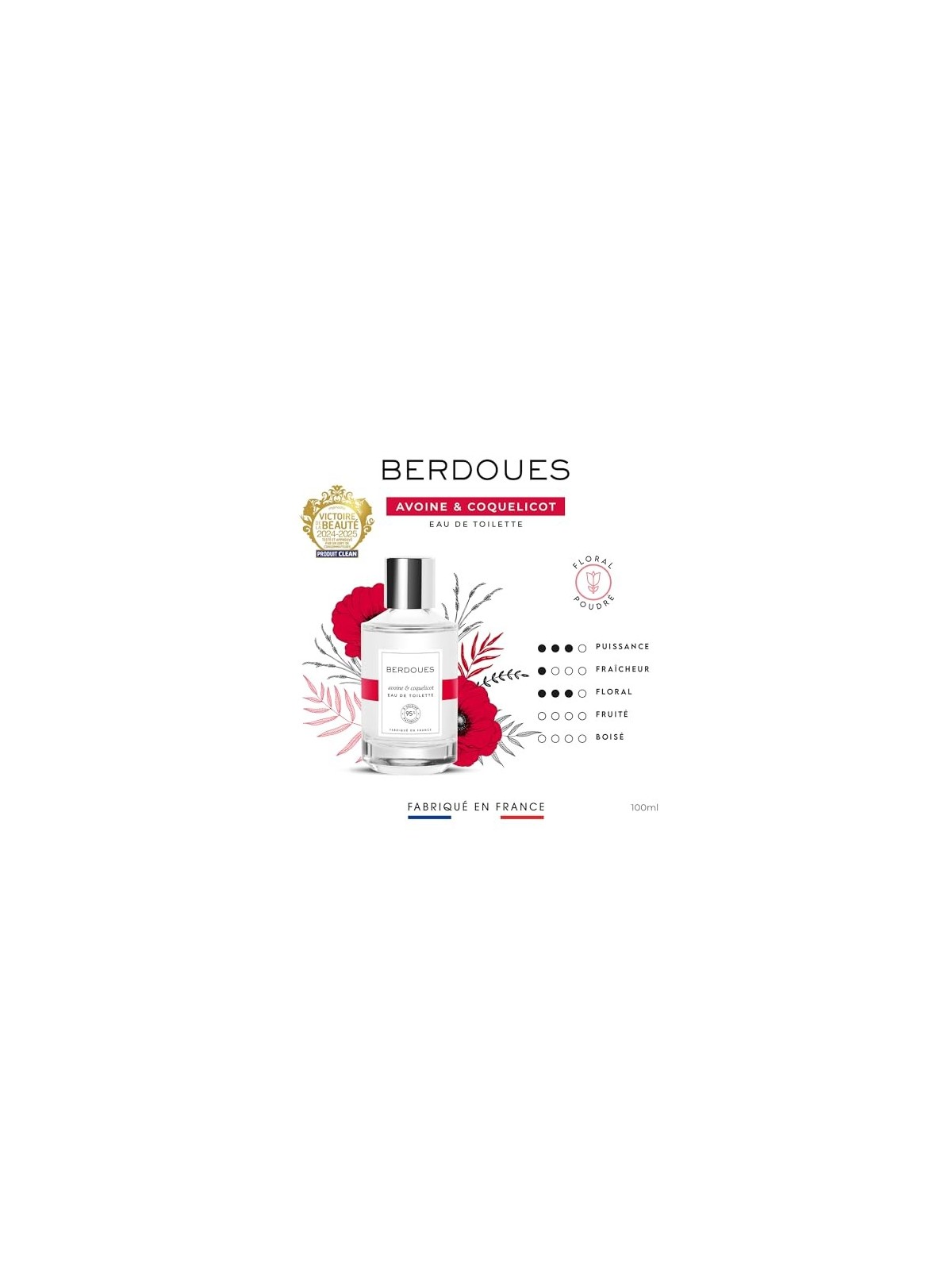 Berdoues AVOINE and COQUELICOT eau de toilette spray 100ml donna
