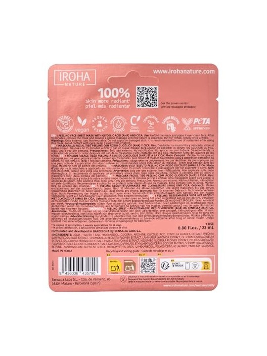 Iroha PERFECT SKIN PEELING acido glicolico e centella asiatica