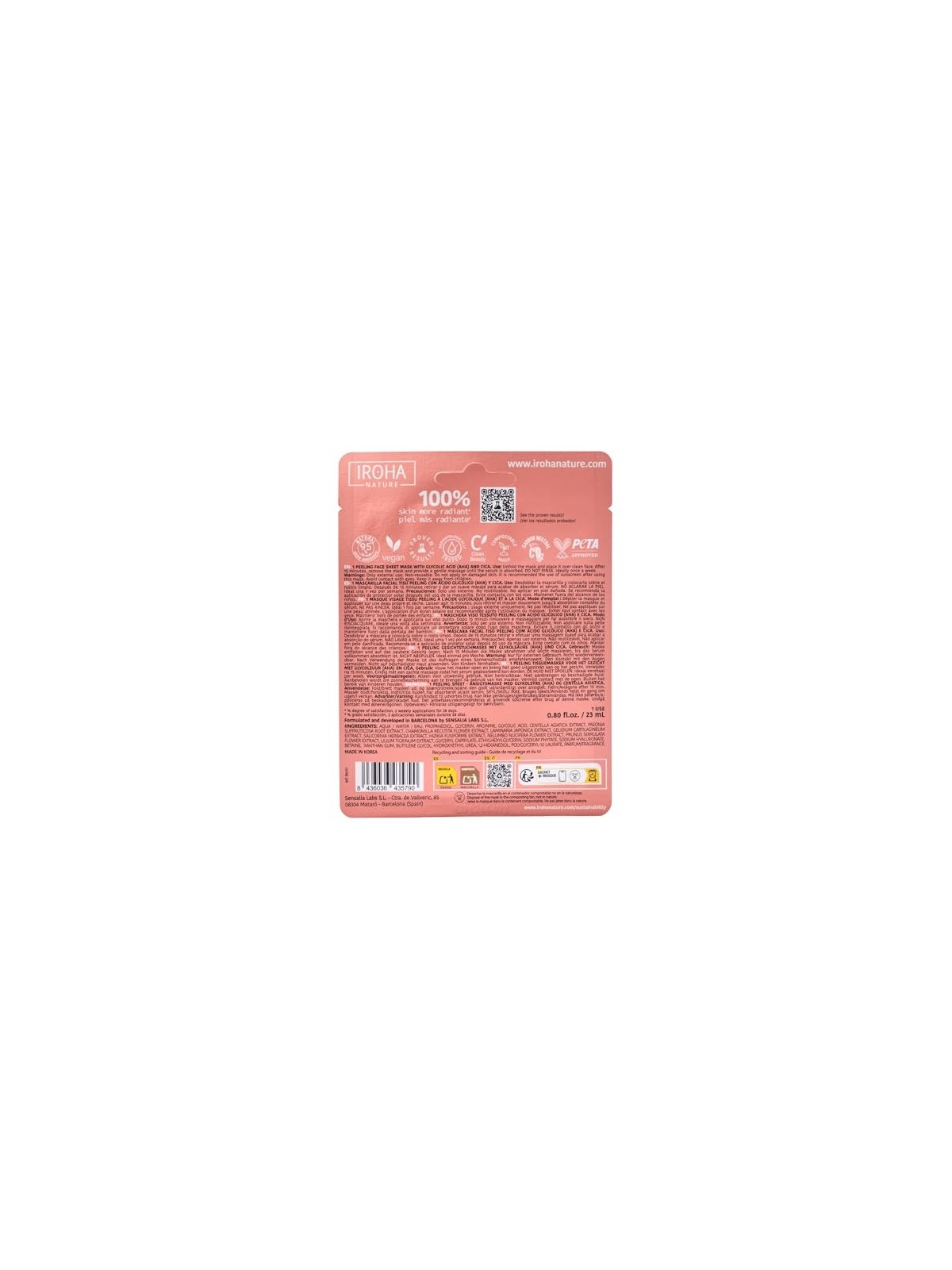 Iroha PERFECT SKIN PEELING acido glicolico e centella asiatica