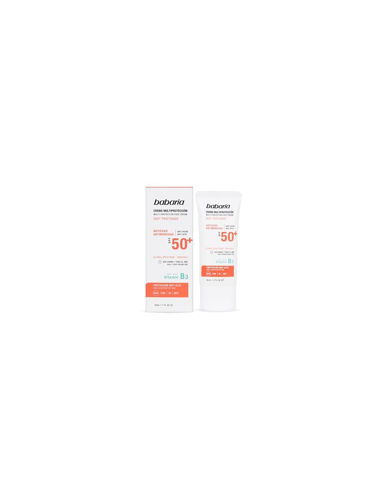 Babaria 360 photoage crema viso tono invisibile 50ml per bambini