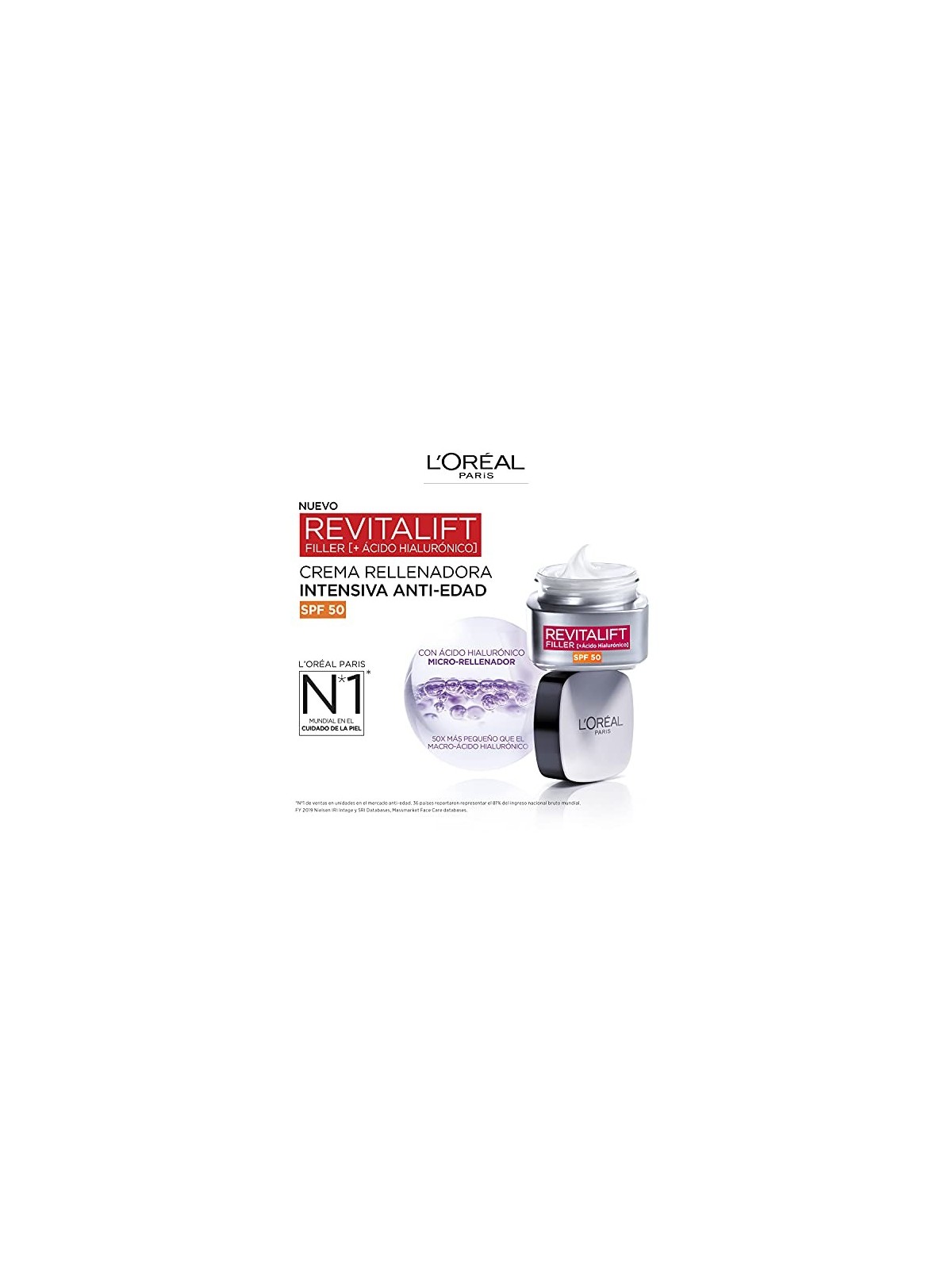 LOral Paris REVITALIFT FILLER acido ialuronico crema giorno SPF50 50ml
