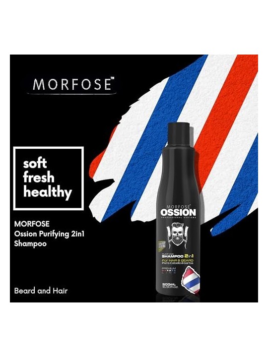 Shampoo 2in1 purificante per capelli e barba 500ml